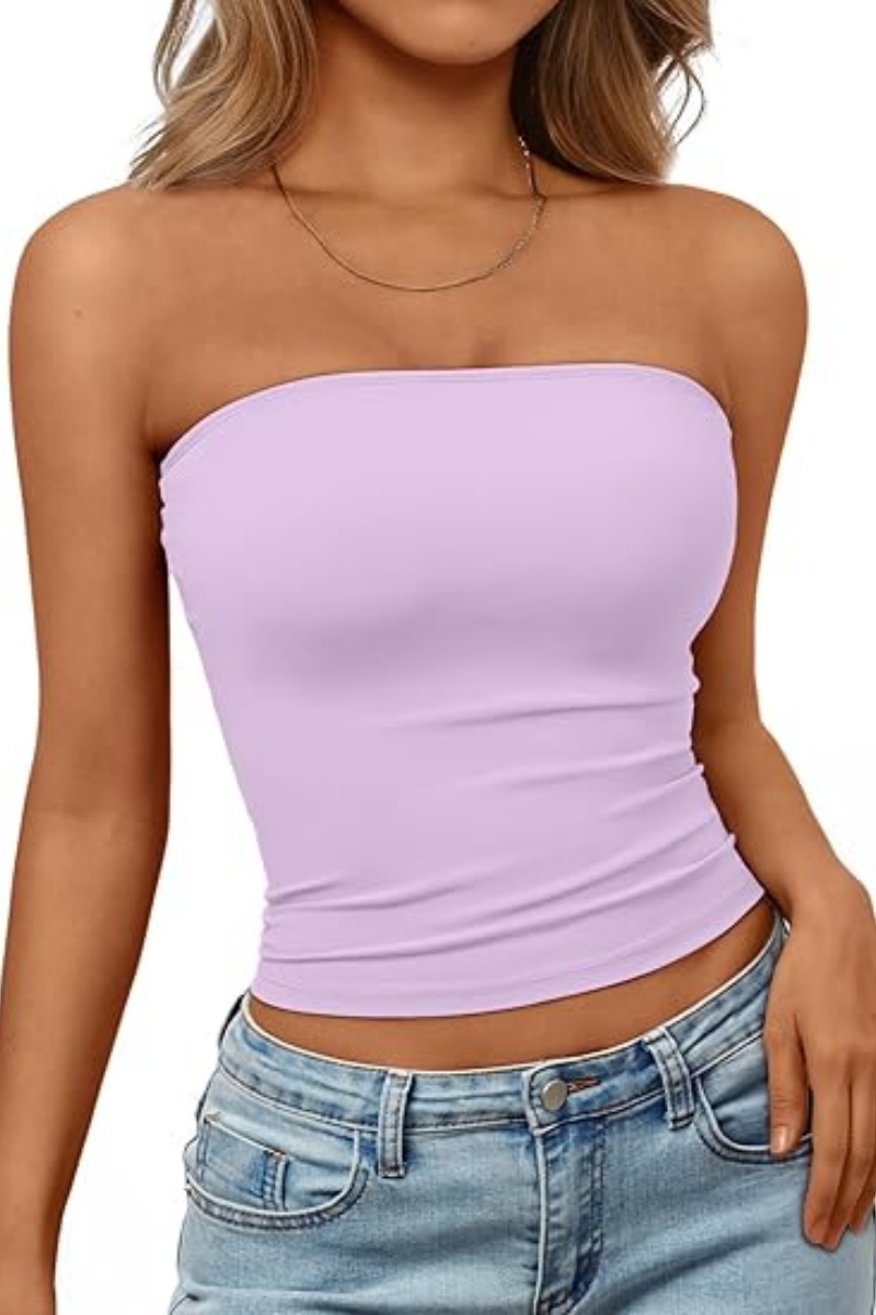 ELOWENA Women's Strapless Bandeau Crop Top
