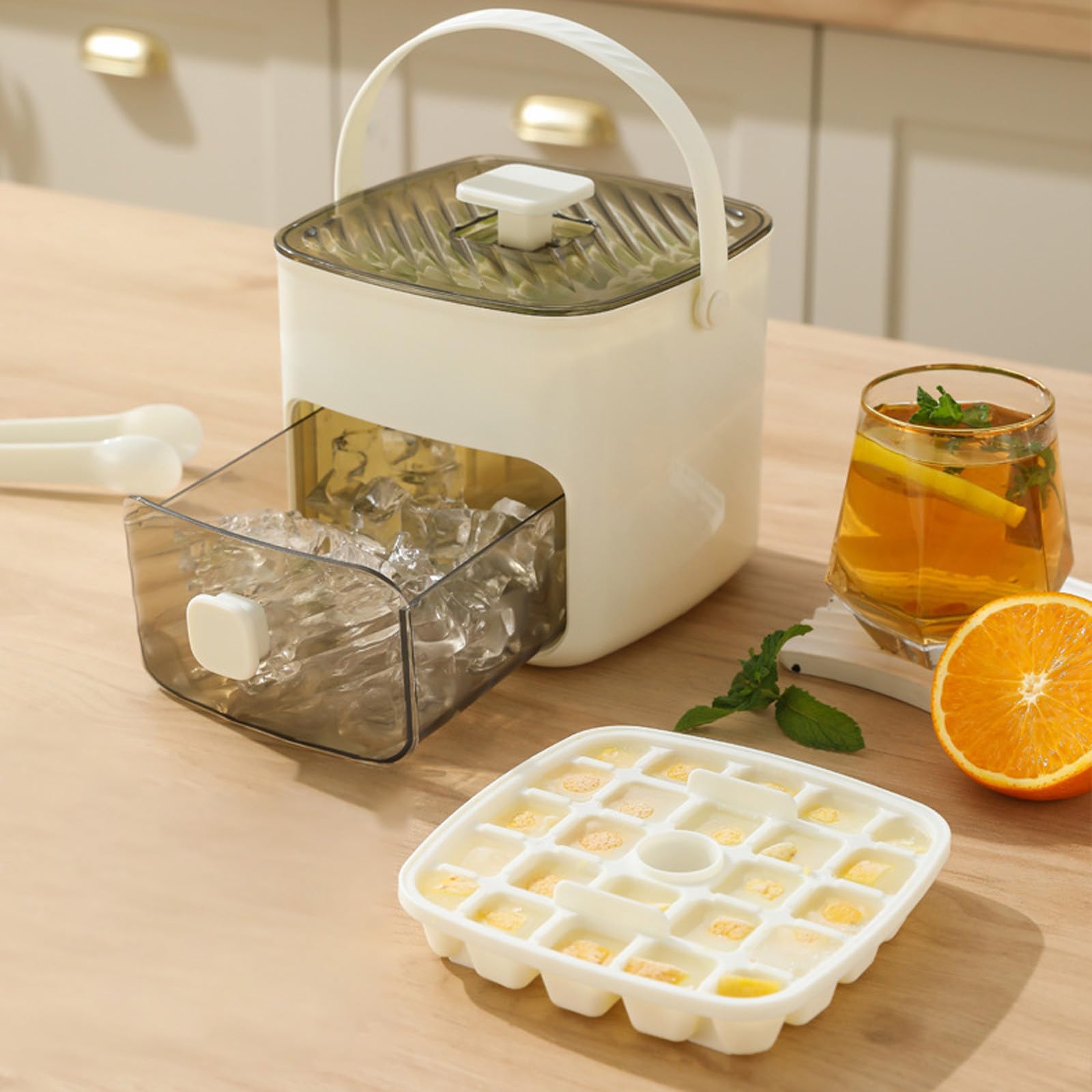 Press Type Tray 48 Grid Ice Box Ice Lattice Ice Making Box for Household