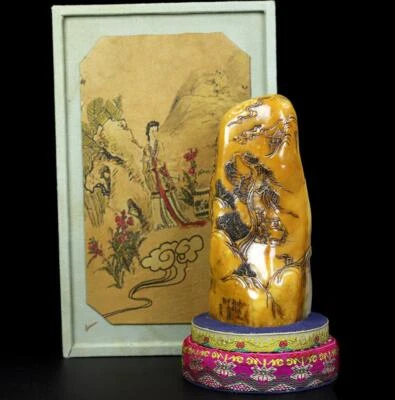 1152G Old Chinese Shoushan Stone Seal Stamp Statue w/figure N956