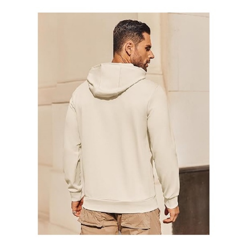 Mens Hoodie Long Sleeve Casual Pullover Hooded Sweatshirt