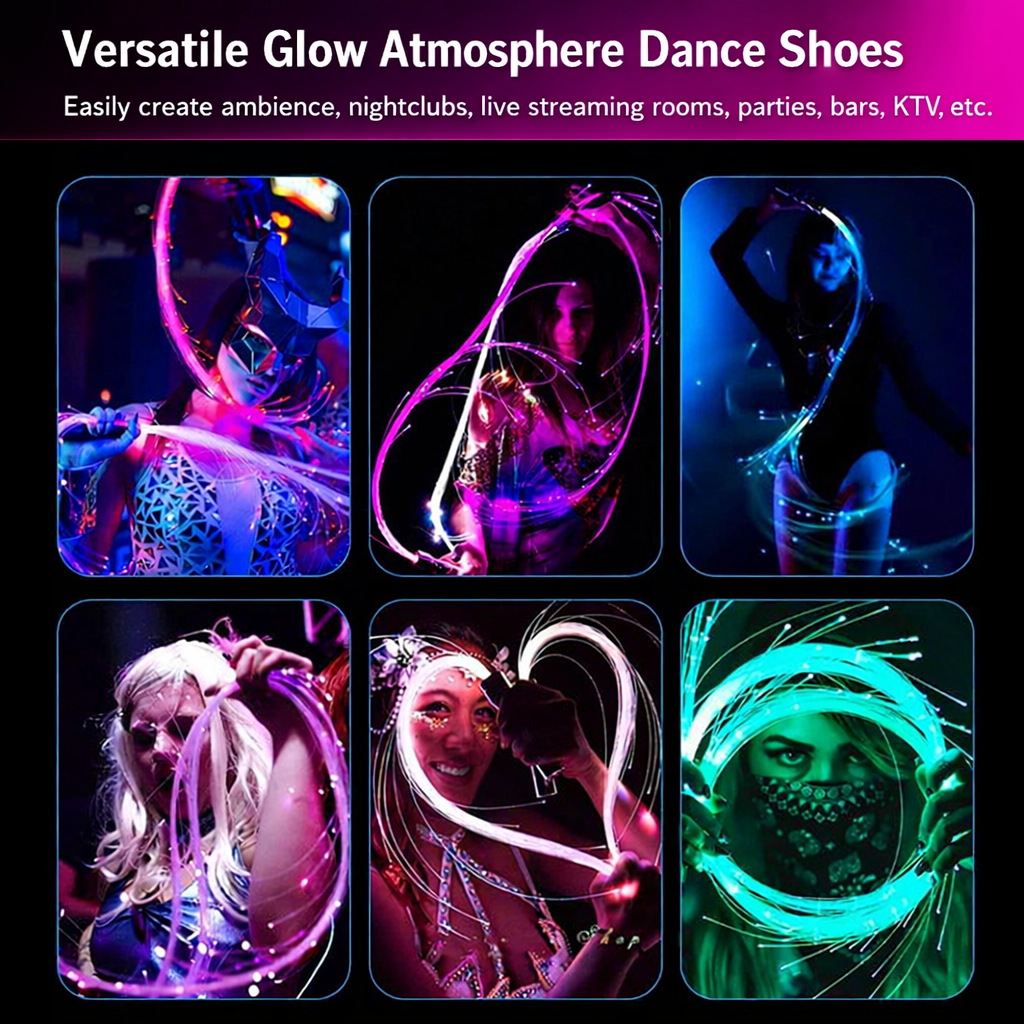 LED Fiber Optic Whip Dance, Rainbow Bright Lights Effect, Great for Rave Party, Music Festival, Stage Show, Carnival Activities