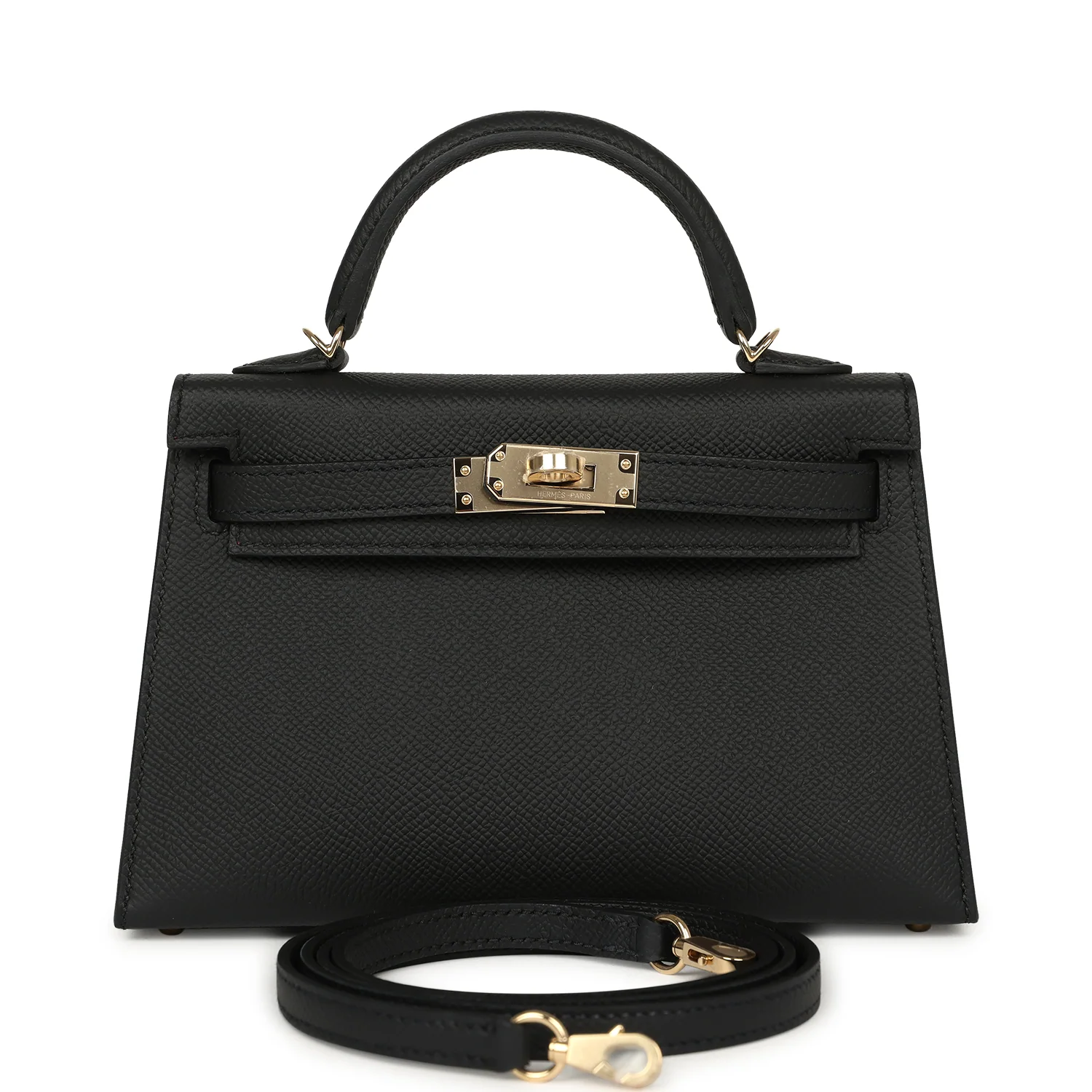 HERMÈS Special Order (HSS) Kelly Sellier 20 Black Verso Epsom Permabrass Hardware
