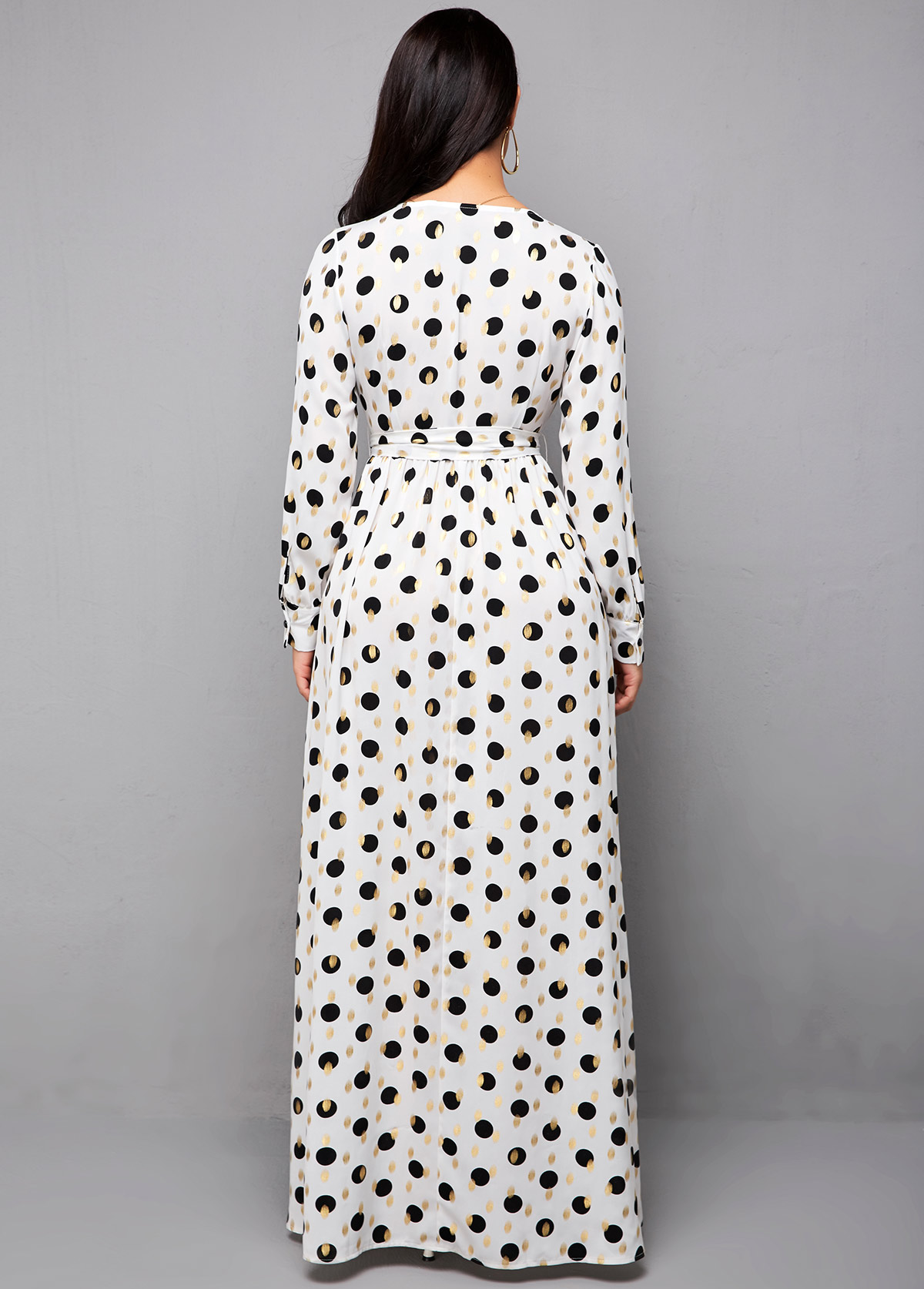 Hot Stamping Polka Dot Belted Dress