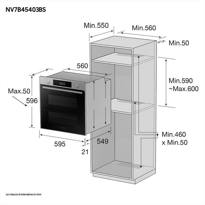 SAMSUNG - Forno incasso elettrico NV7B45403BS/U5 Classe A+-STSS Nero