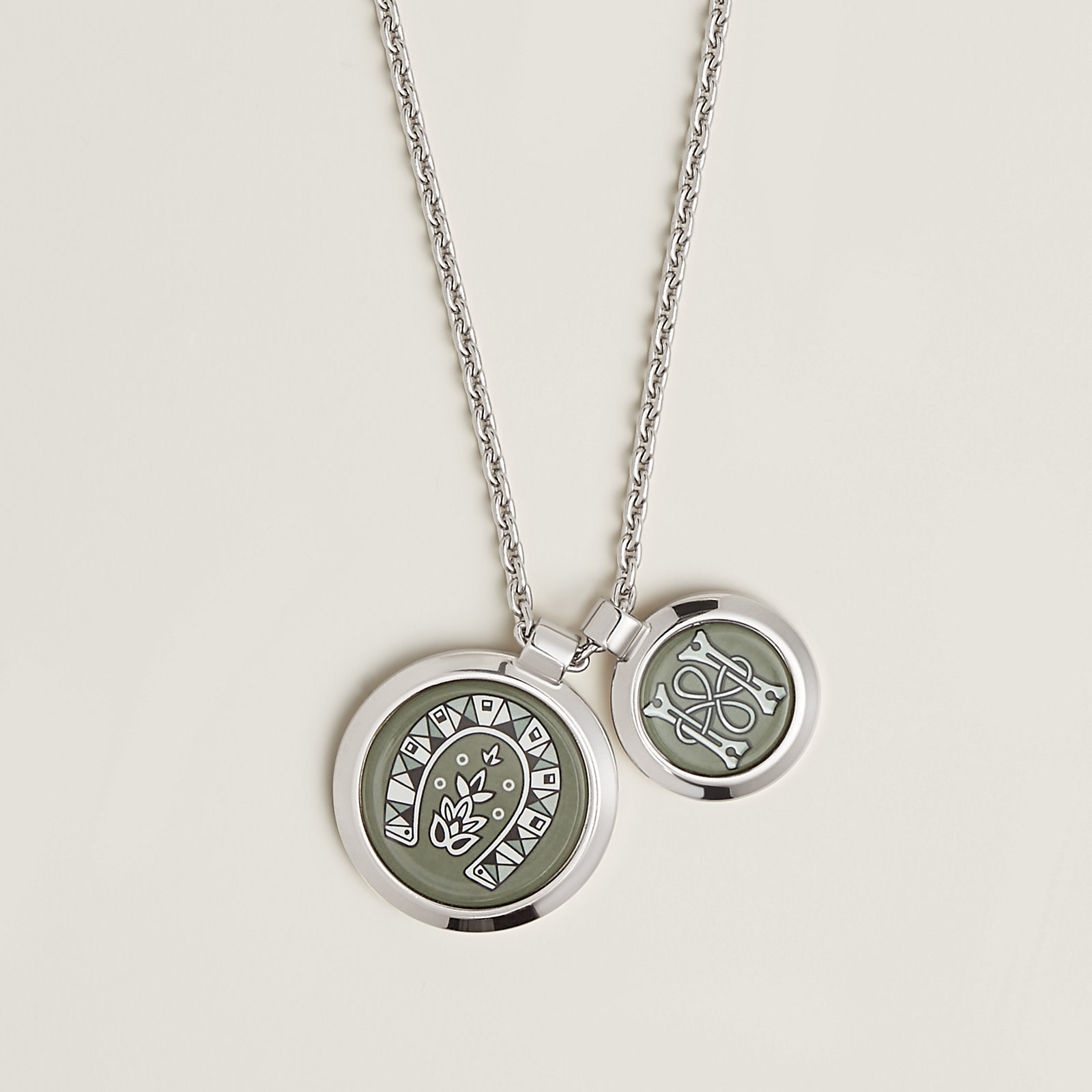 Medailles Cheval de Coeur / 24 Brides et Chaines necklace