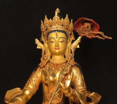 46CM Old Chinese Bronze Statue Buddha N1705