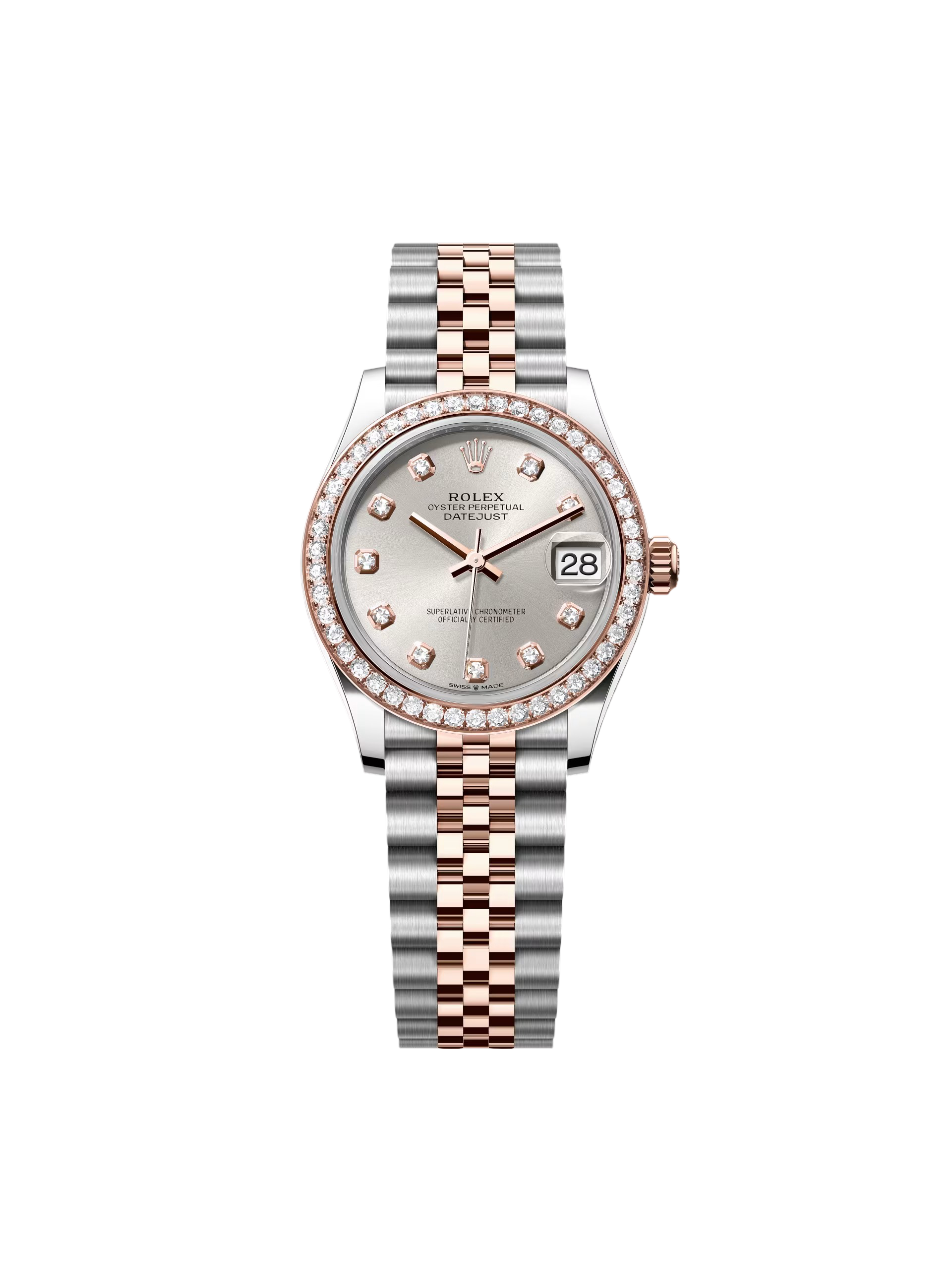 RLX Datejust m278381-0015/0016 Silver Diamond Dial Diamond-Set Bezel 31mm