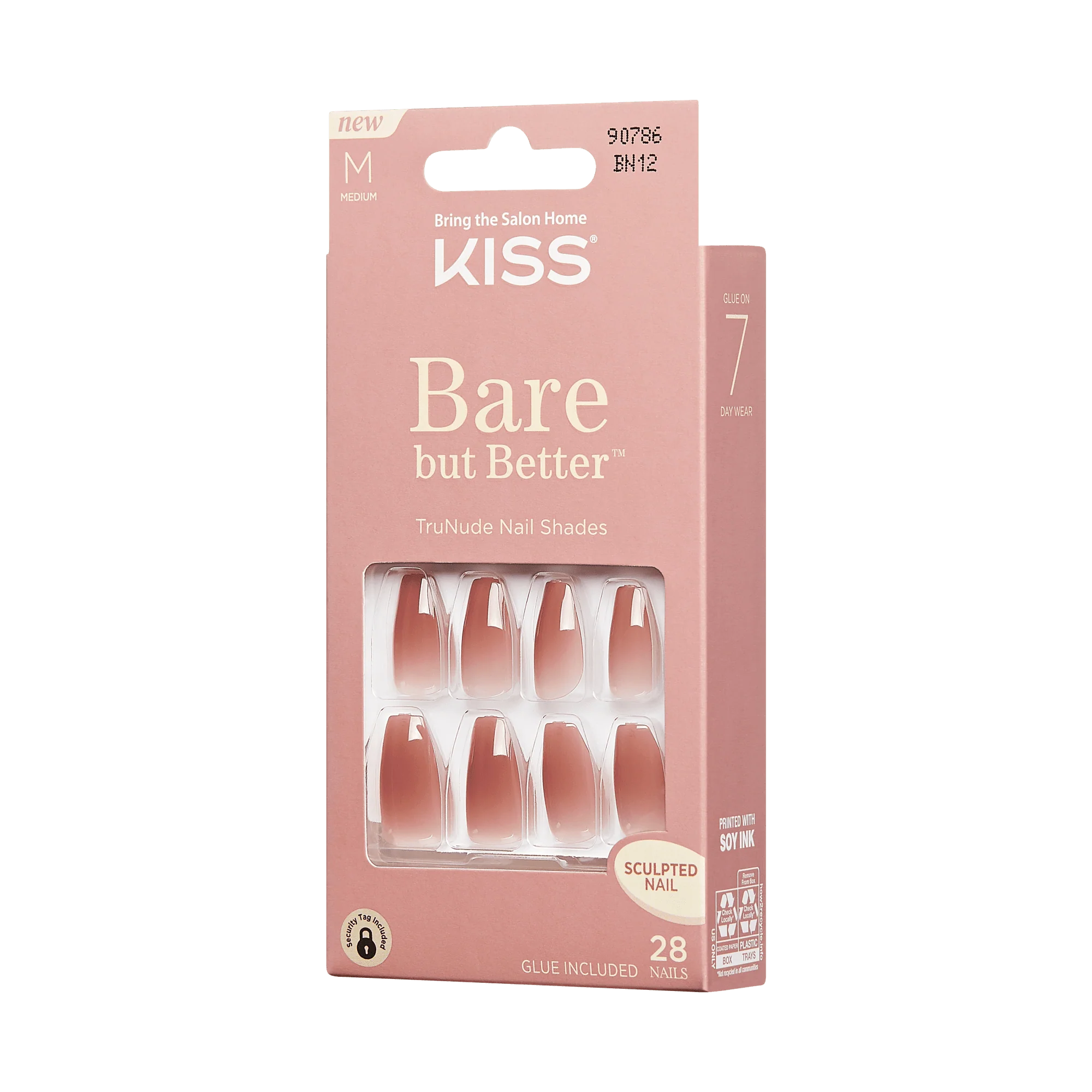 KISS Bare but Better Press On Glue Nails - Nude Lipstick
