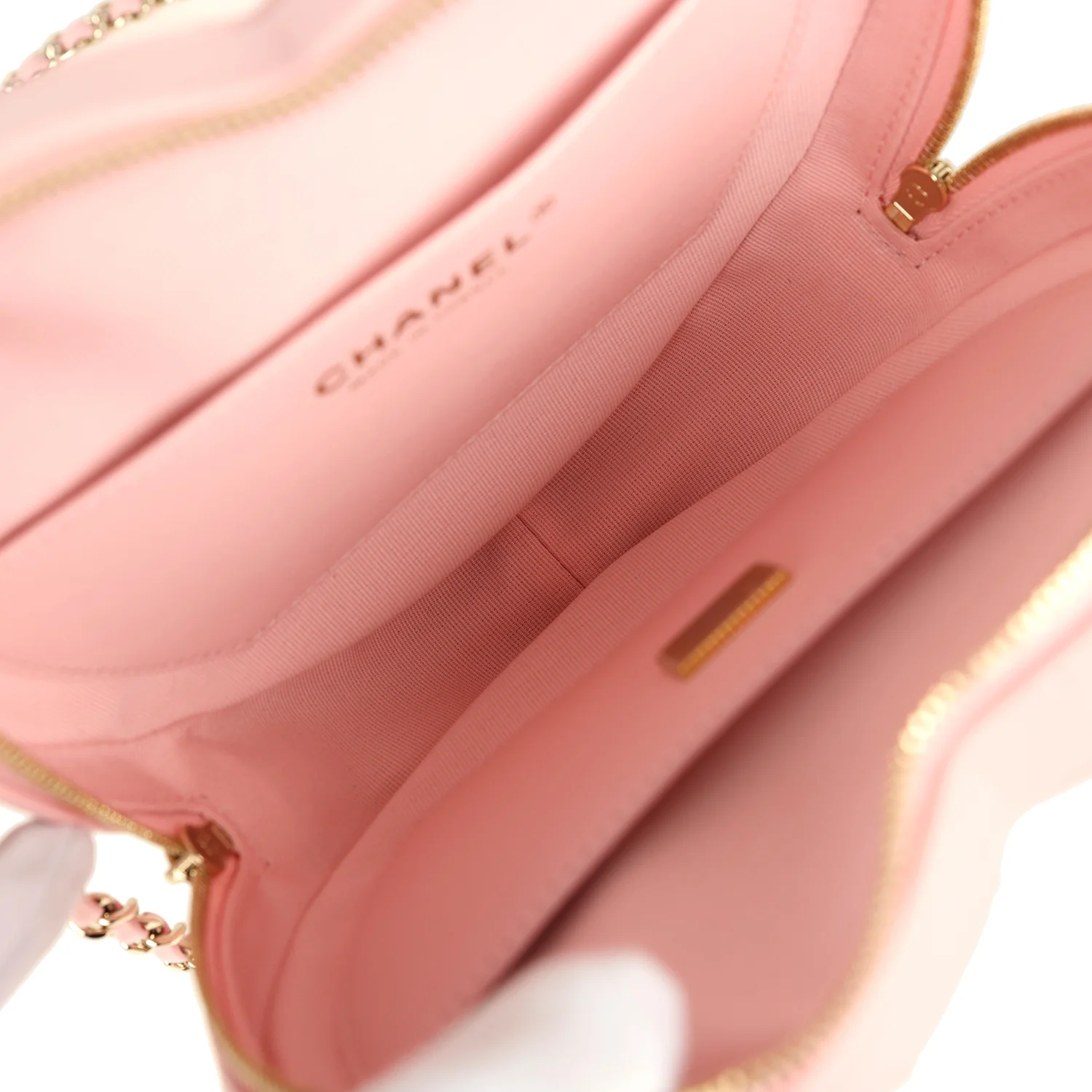Chanel CC In Love Large Heart Bag with Chain Light Pink Lambskin Light Gold Hardware