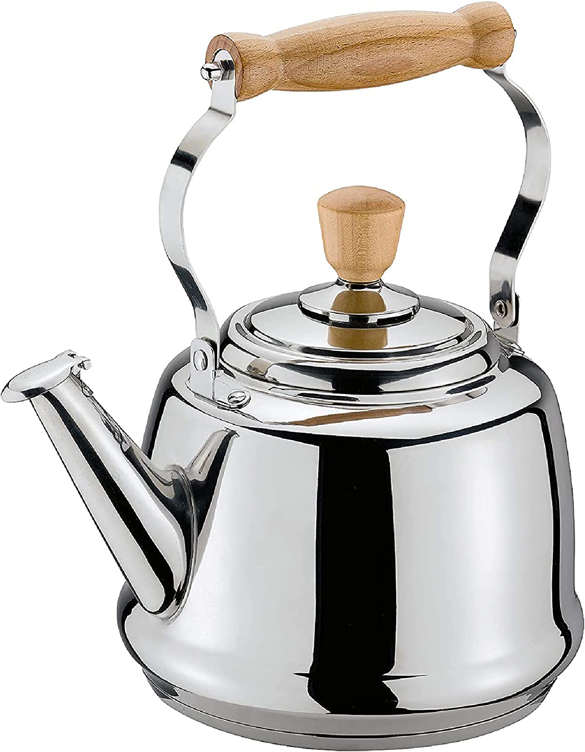 ainless Steel Stovetop Kettle with Wooden Handles