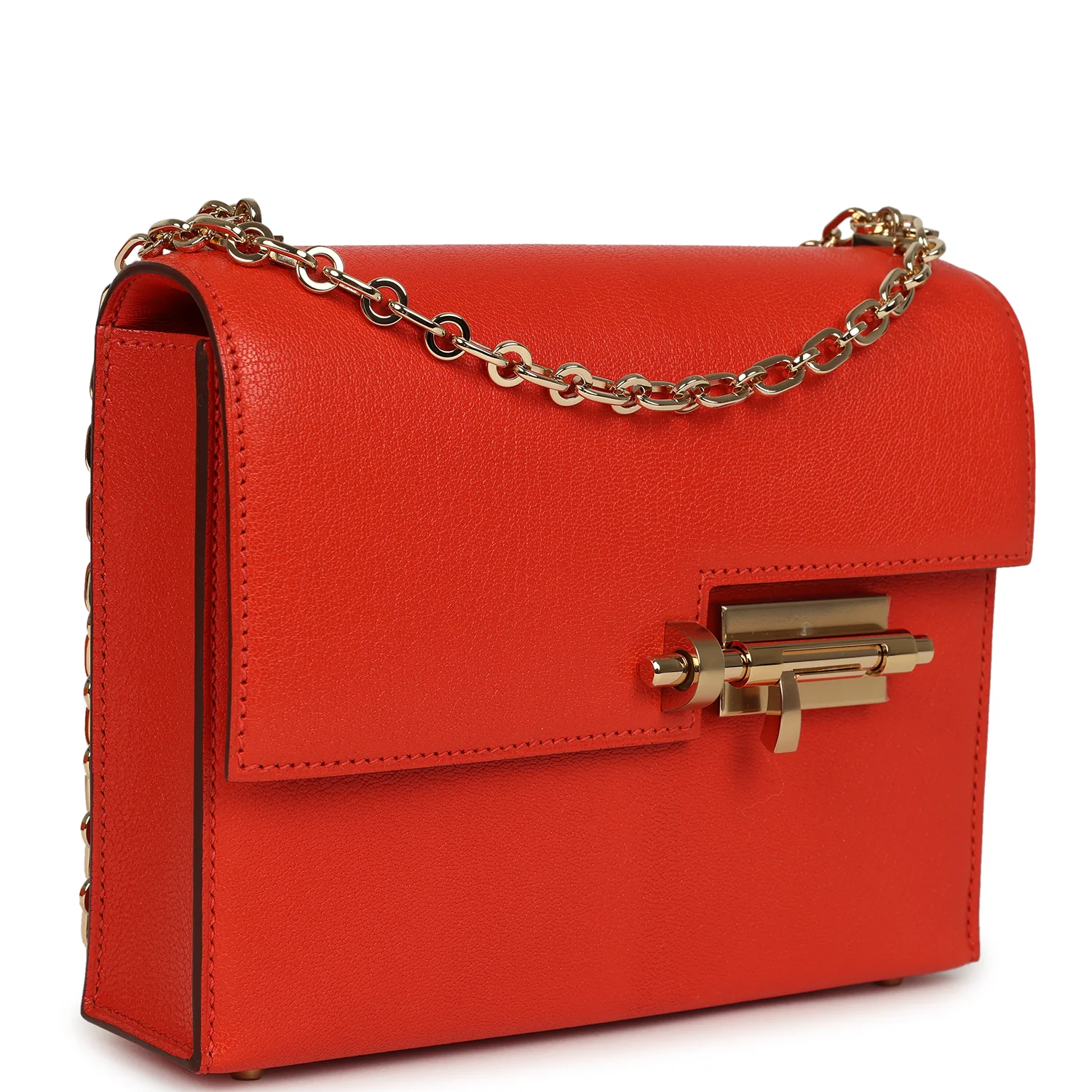Hermes Mini Verrou Chaine Bag Capucine Chevre Chamkila Permabrass Hardware