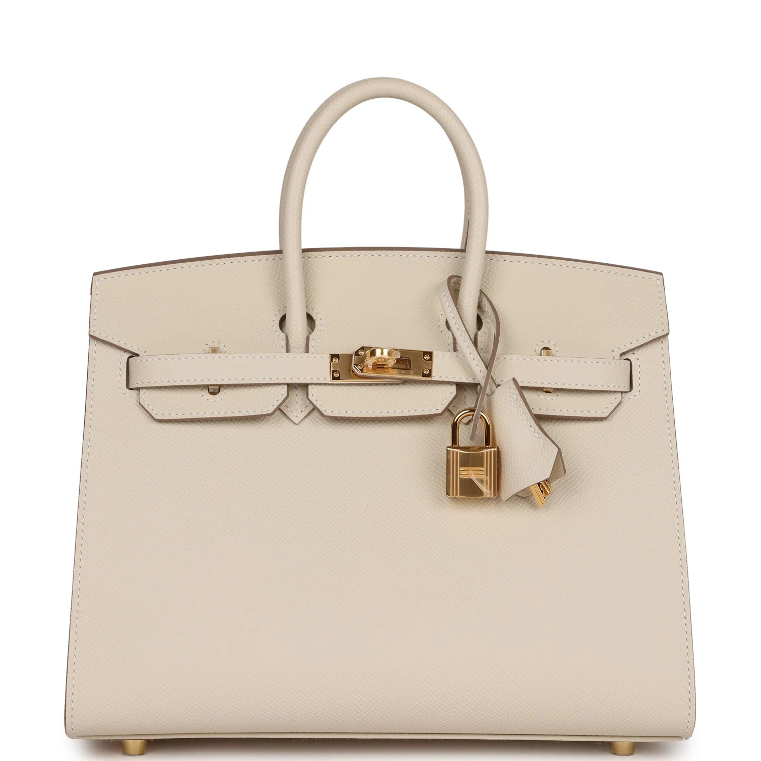 HERMÈS Birkin Sellier 25 Craie Epsom Gold Hardware (Auction Test: DO NOT BUY)
