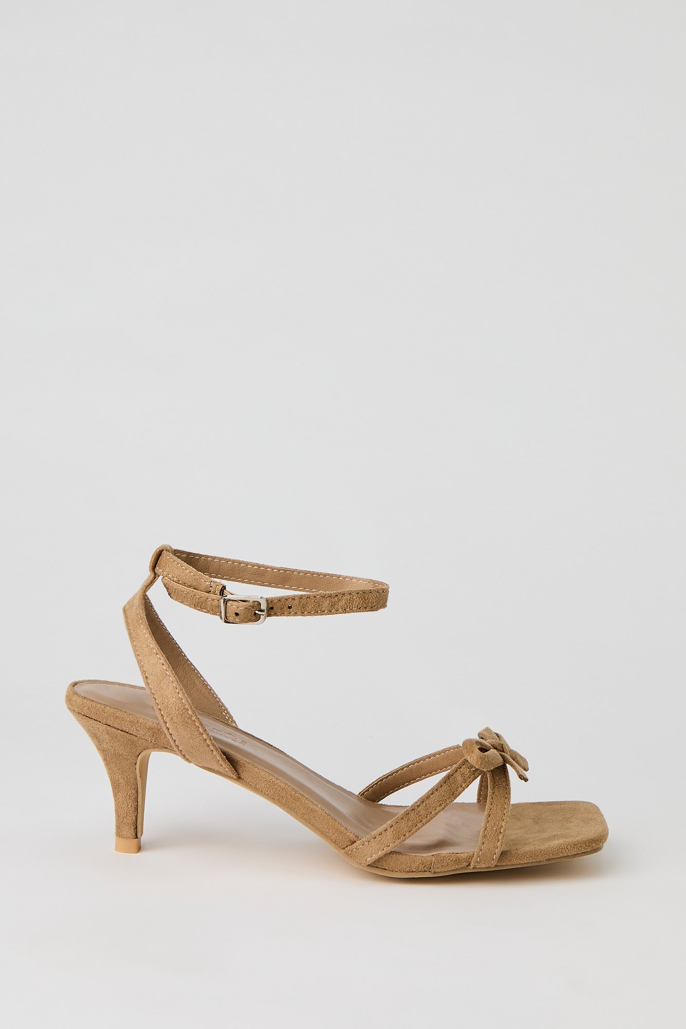 Faux Suede Strappy Bow Heel