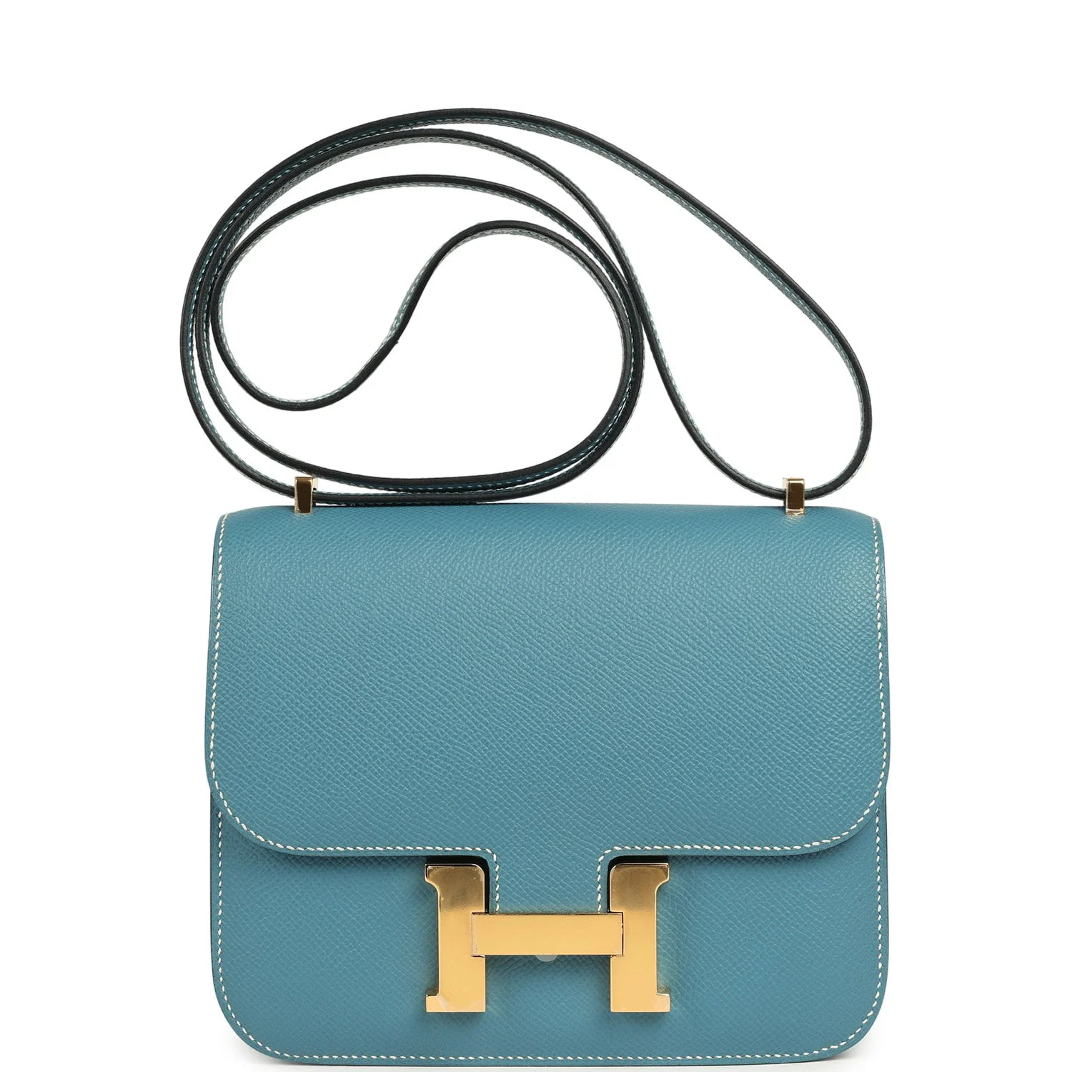 Hermes Constance 18 Blue Jean Epsom Gold Hardware