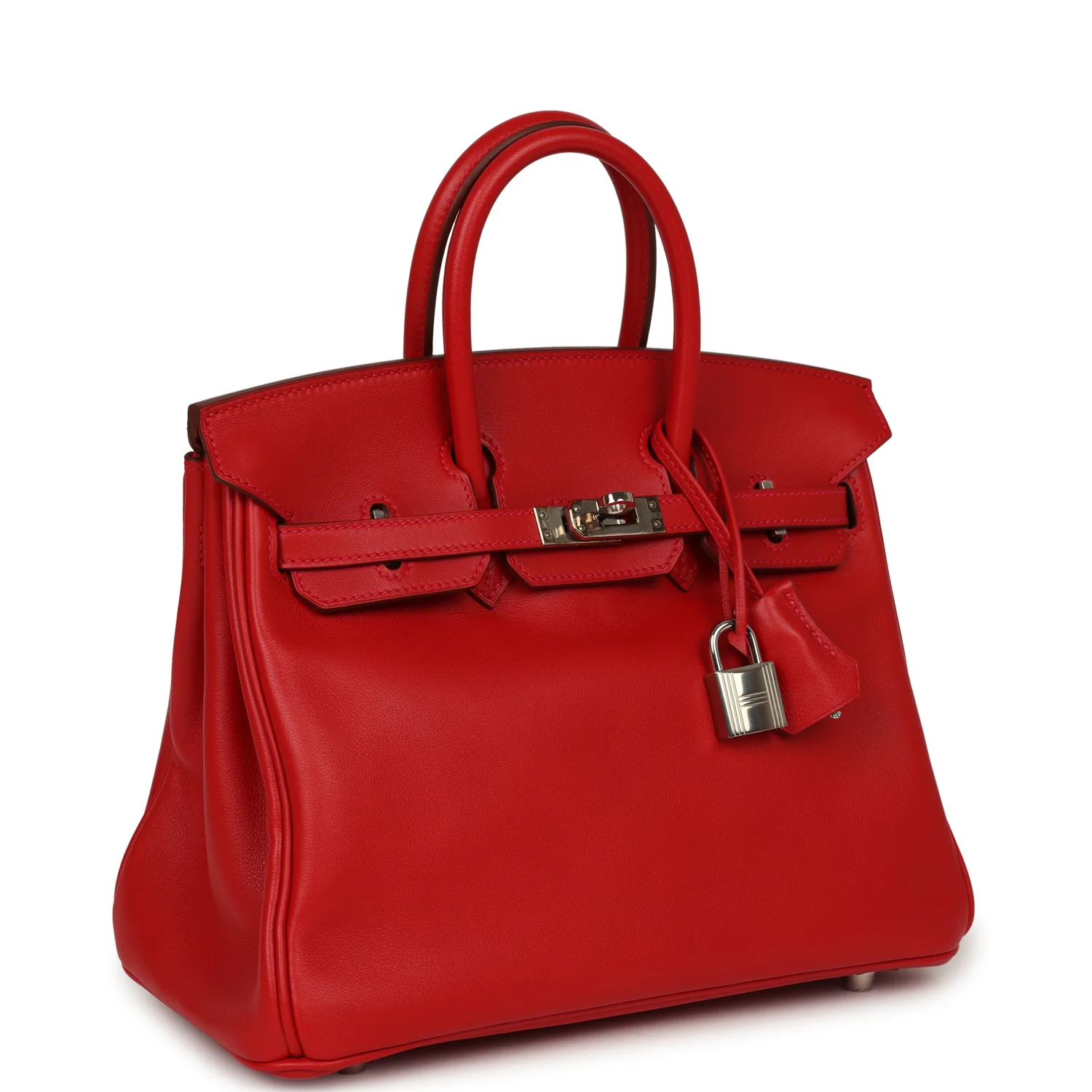 Hermes Birkin 25 Vermillion Swift Palladium Hardware