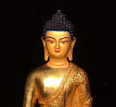 21CM Old Chinese Bronze Statue Buddha N1694