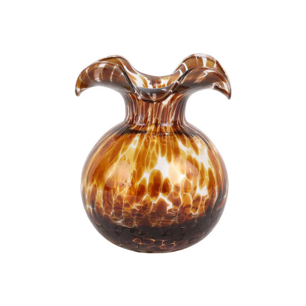 Floral Pattern Glass Clear Bud Vase