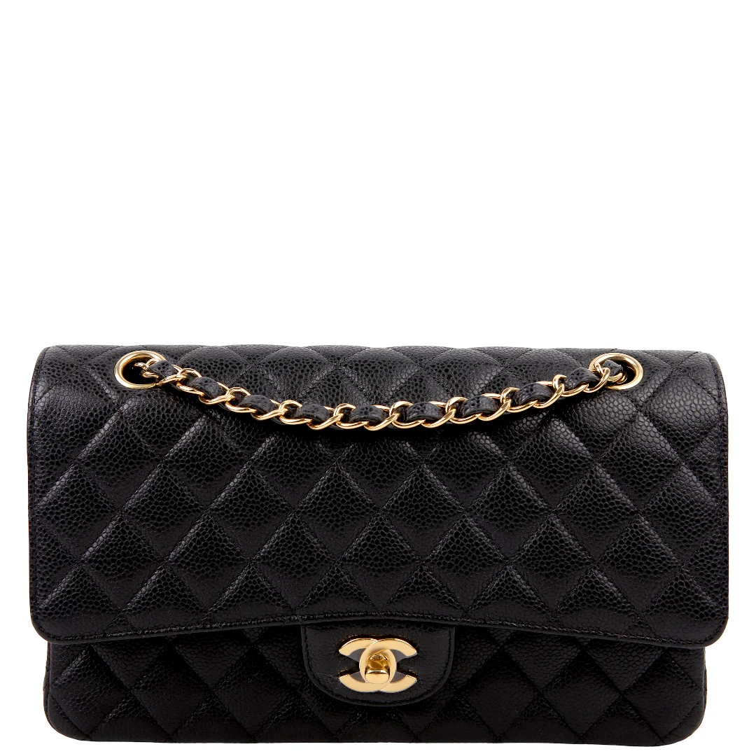 CHANEL Classic Flap Medium Caviar 29-31M Black