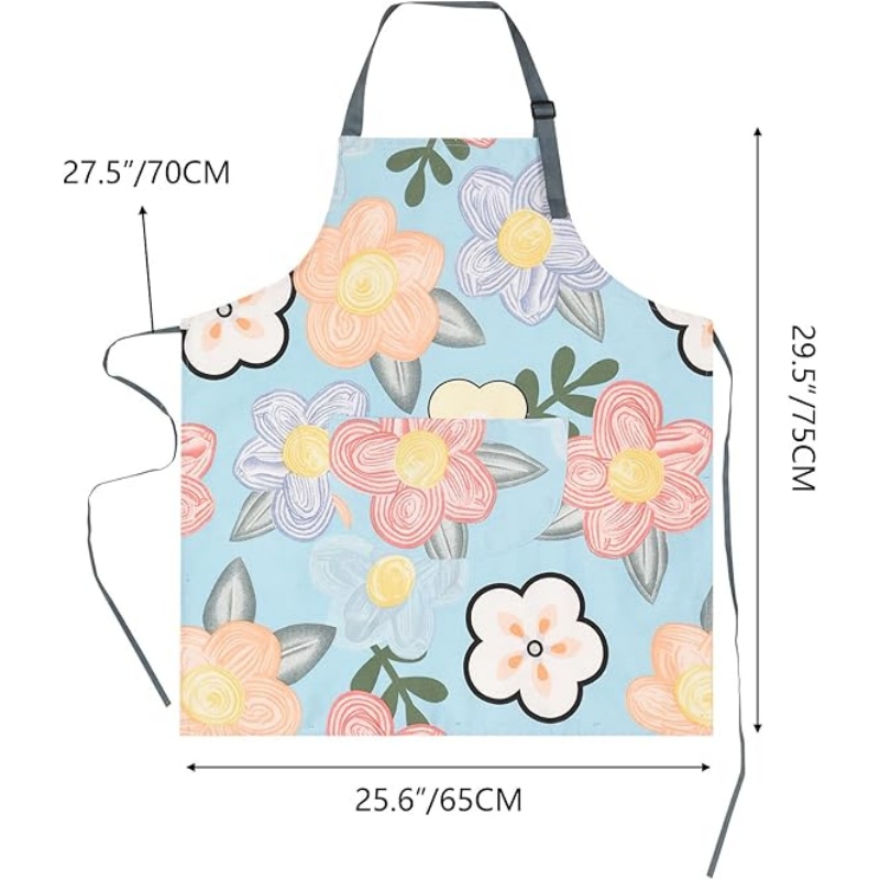 MORWEN 2 Pack Floral Apron for Women with Pockets