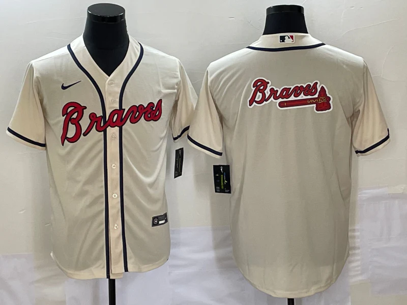Men's Atlanta Braves Cream Replica Team Jersey
