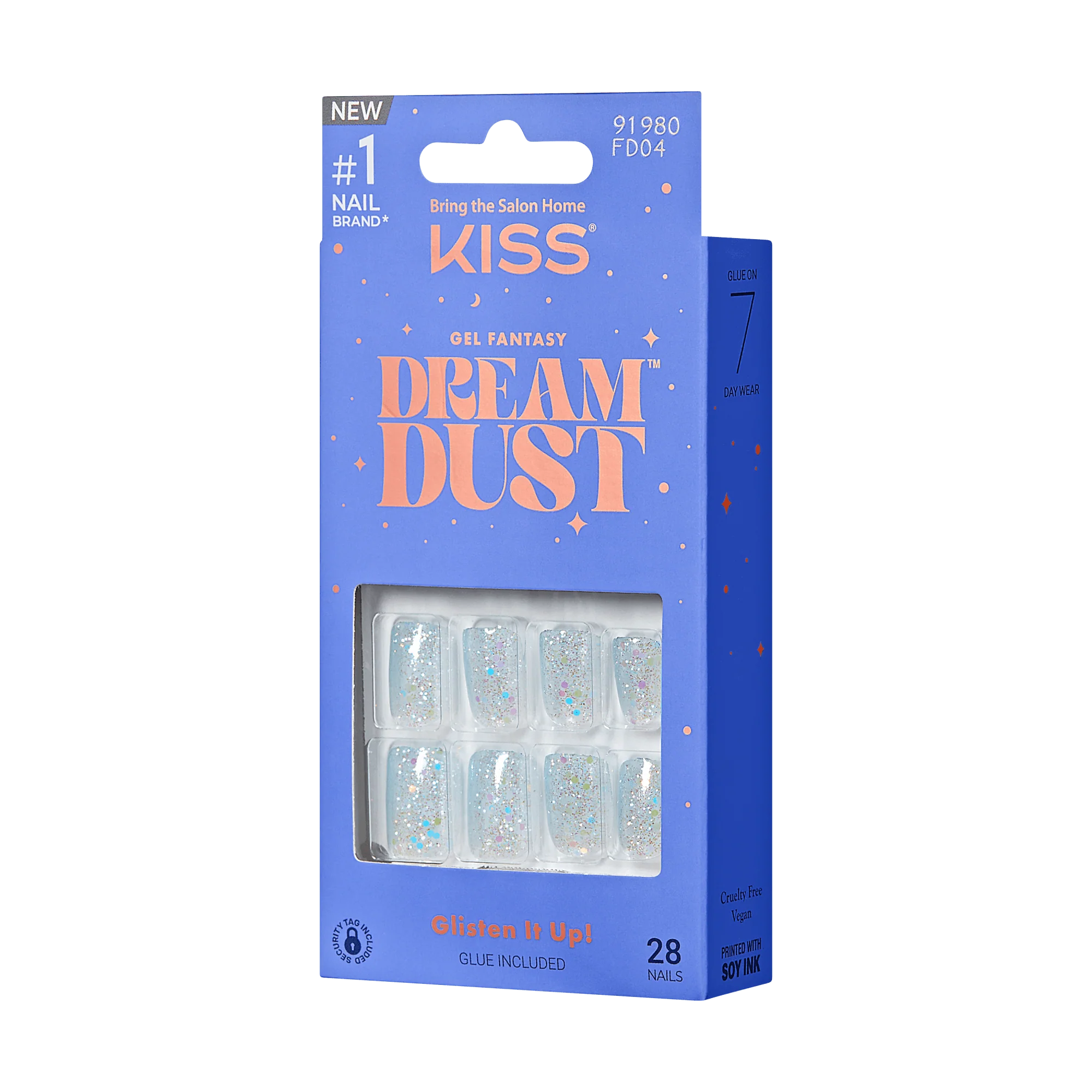 KISS Gel Fantasy Dreamdust Press On Glue Nails - Champagnes