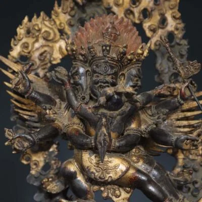 30CM Old Chinese Bronze Statue w/ Buddha N2879