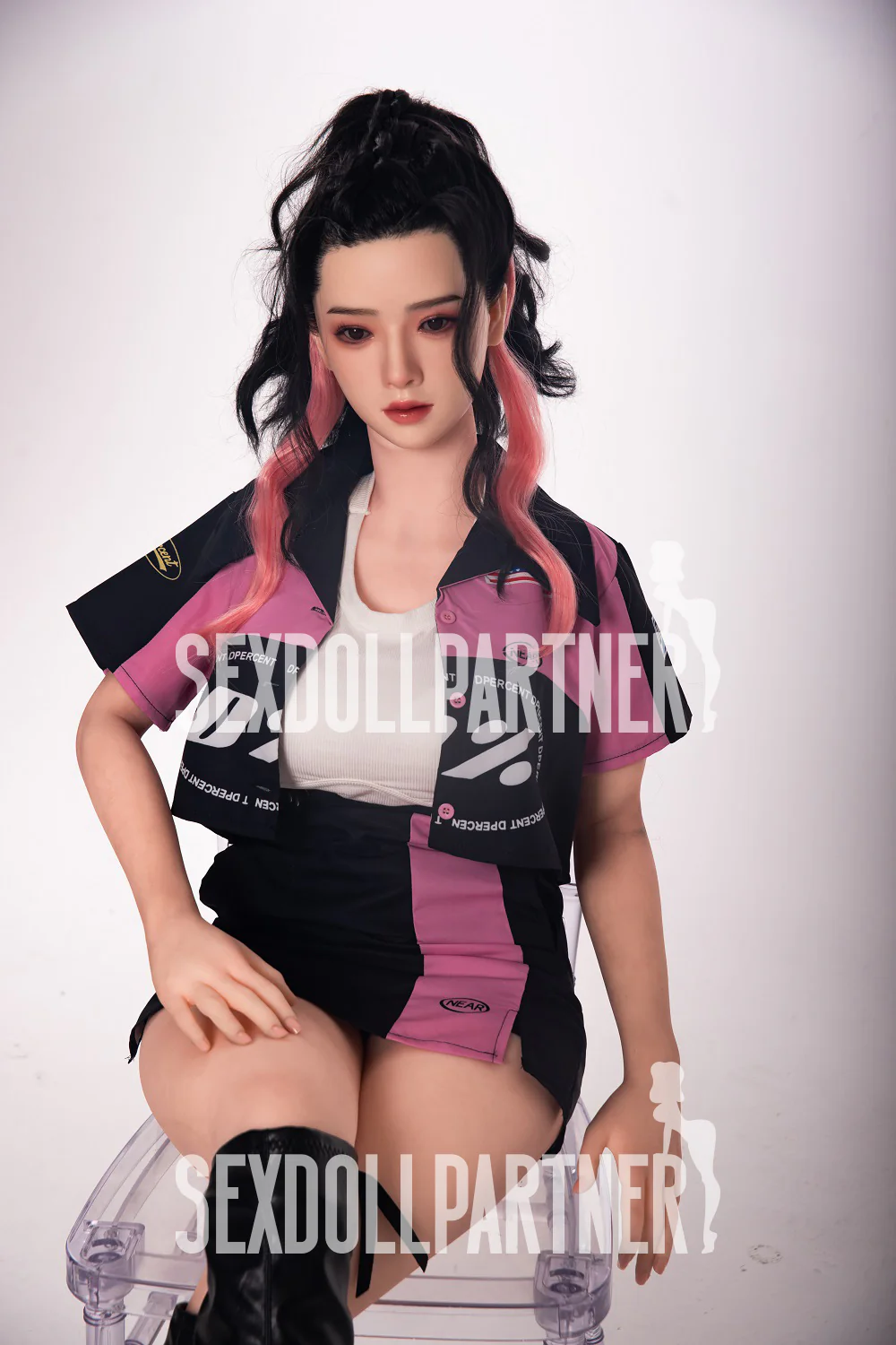 US Stock - RIDMII Muncey Plus 5ft34/ 163cm Unique Design Silicone Head TPE Body Lesbian Love Sex DollWith Dildo