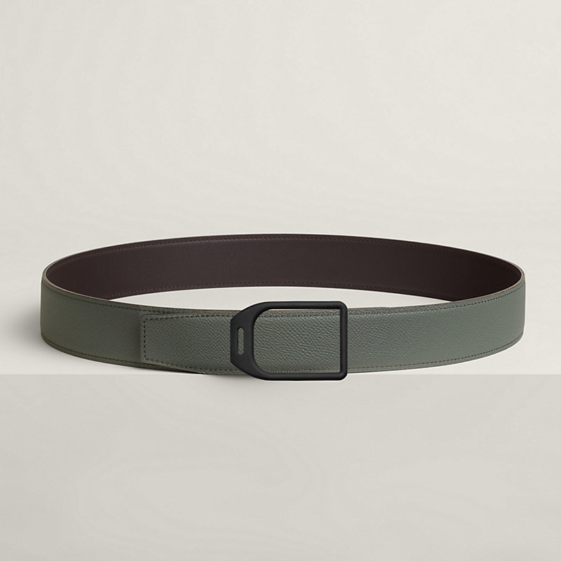 Jockey belt buckle & Reversible leather strap 38 mm