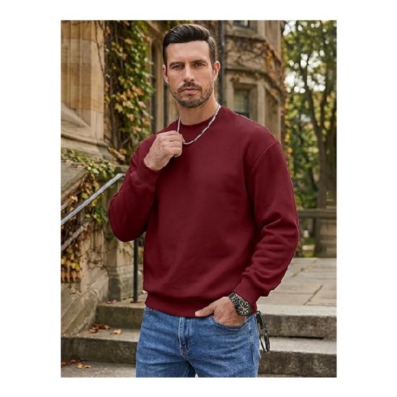 Men's Casual Crewneck Cotton Pullover Sweatshirts