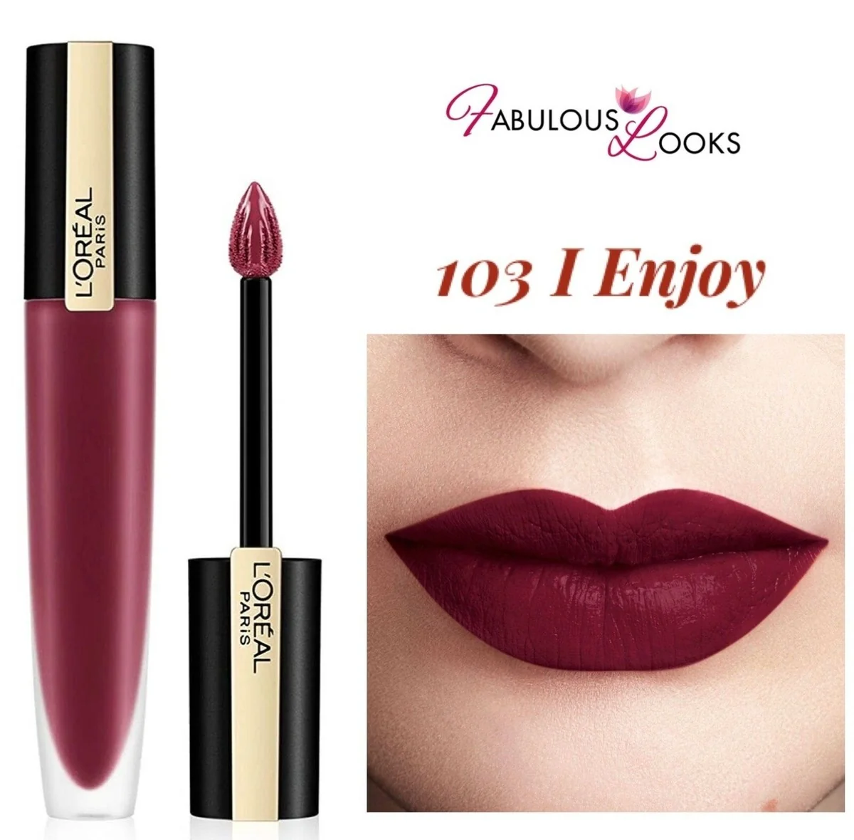 L'Oréal Paris Rouge Signature Matte Liquid -Lipstick  103 I Enjoy