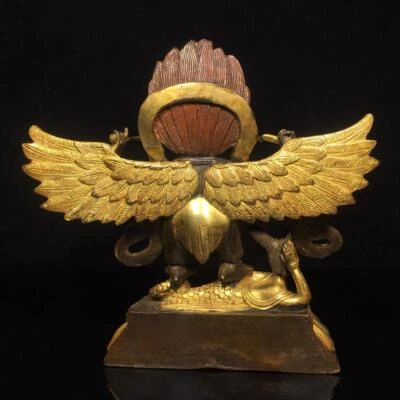 20CM Old Chinese Bronze Statue Garuda Q771