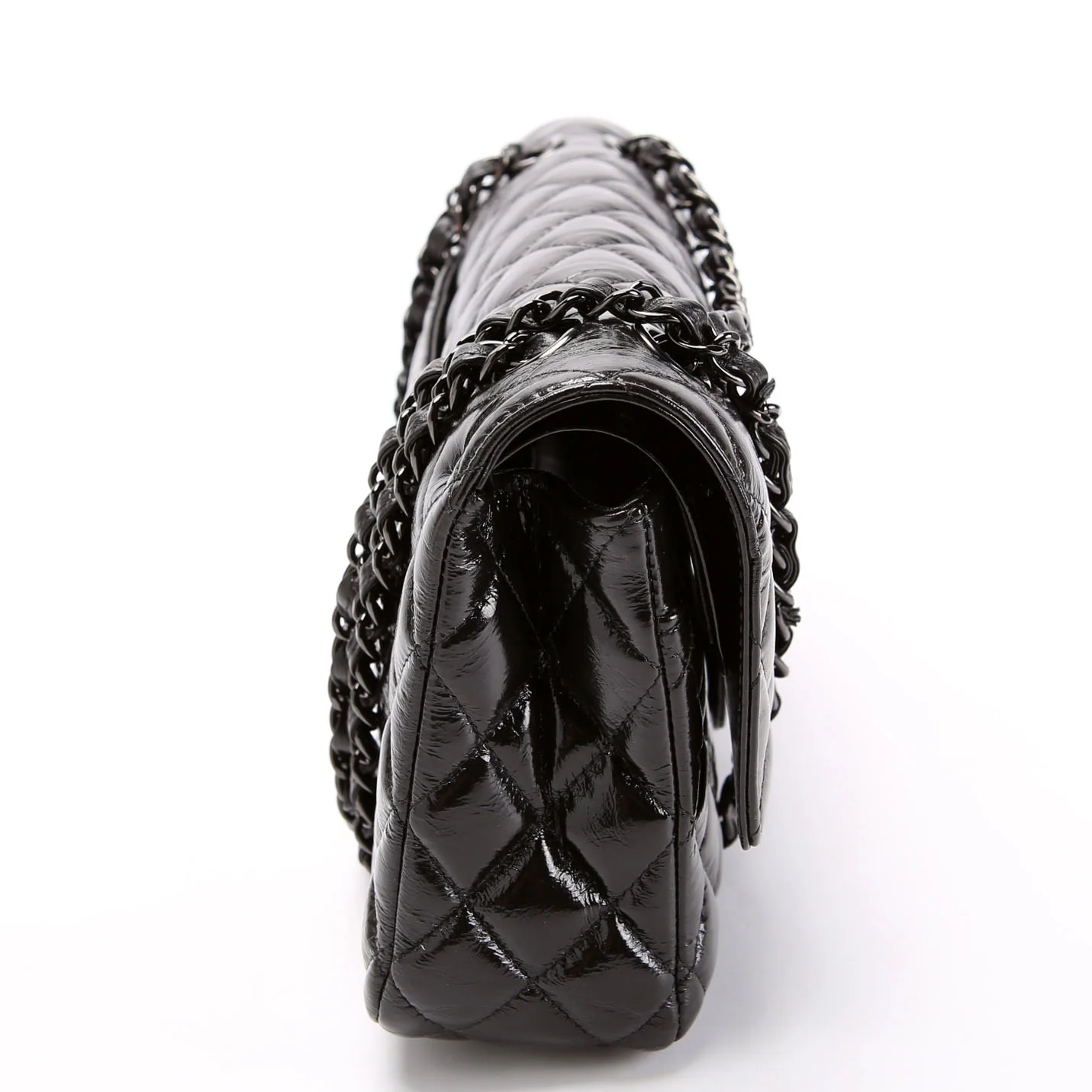 CHANEL Classic Flap Medium Crumpled Calfskin 29M Black
