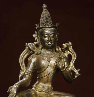 30CM Old Chinese Bronze Statue w/ Buddha N2865