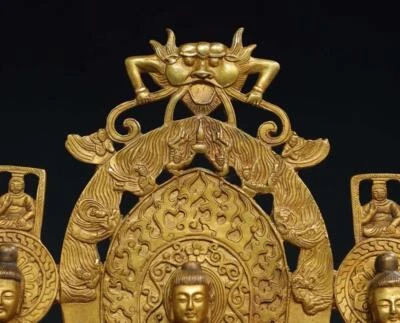 37CM Old Chinese Bronze Statue w/ Buddha N2881