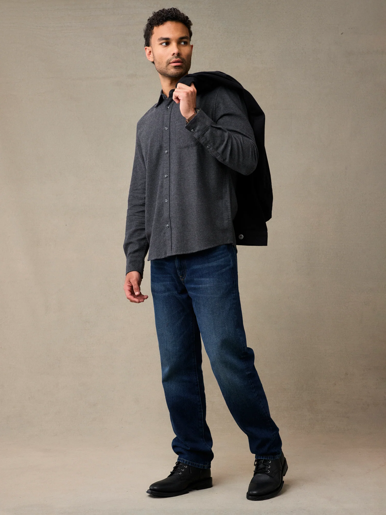 Black Lightweight Flannel