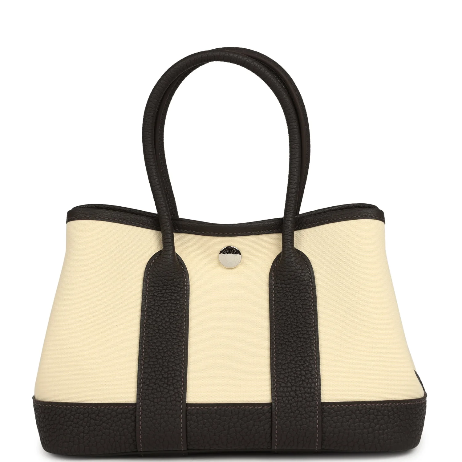 Hermes Garden Party Neo 23 Vanille Toile Officier Canvas and Bai Brun Negonda Palladium Hardware