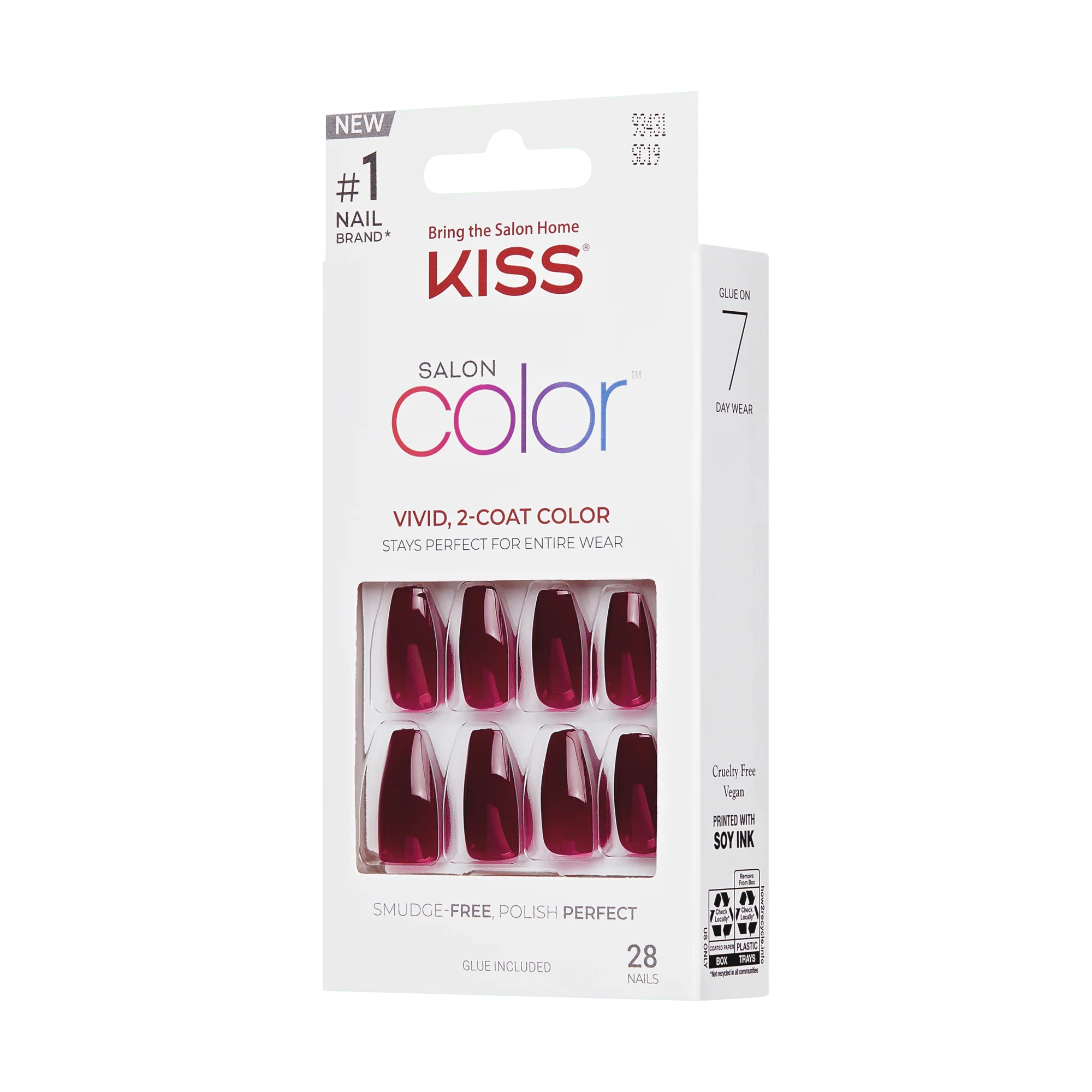 KISS Salon Color Press On Glue Nails - Main Squeeze