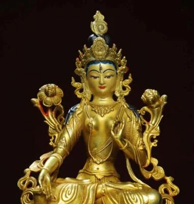 21CM Old Chinese Bronze Statue w/ Buddha N2852