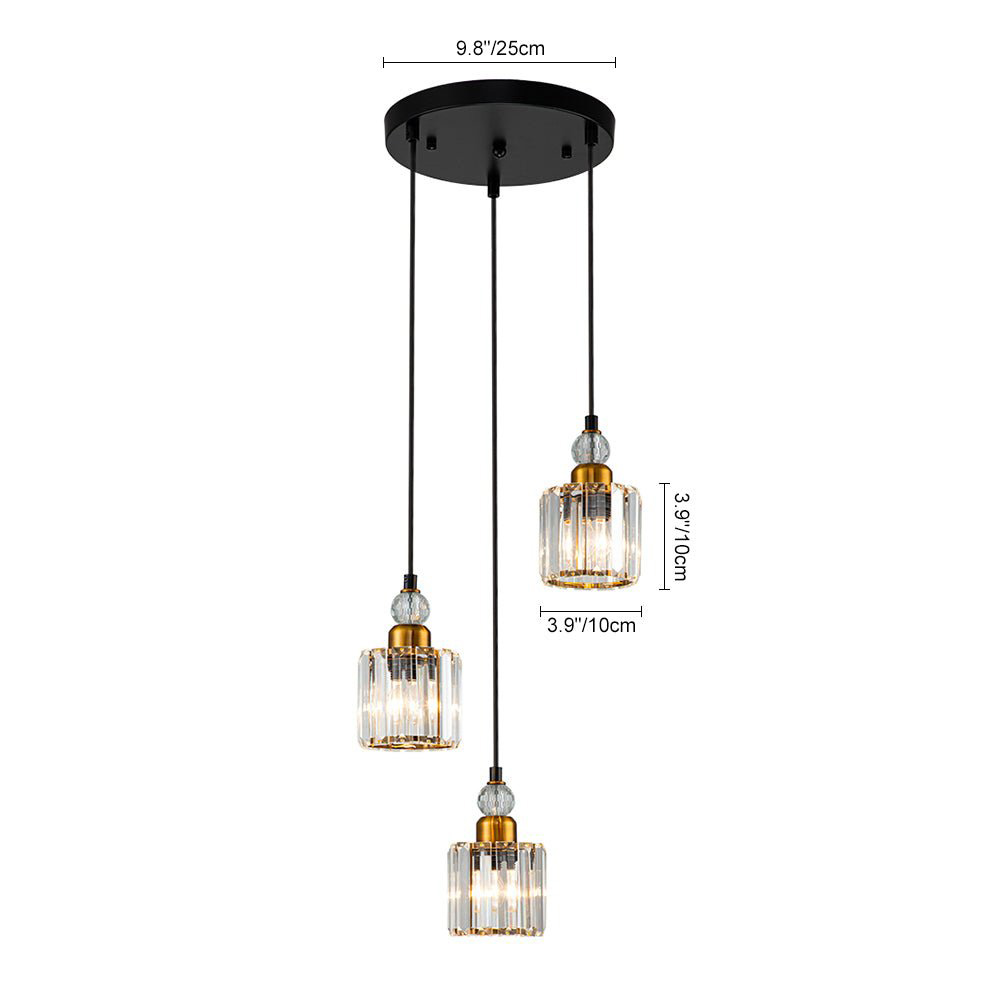 European Style Simple Dining Room Crystal Pendant Light