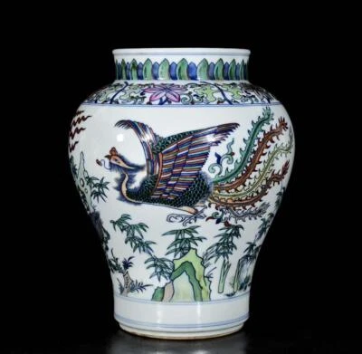 Qianlong Singed Old Chinese Doucai Pot W/kylin N3341