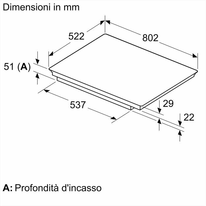 BOSCH - Piano cottura induzione PVS83KHC1Z 80,2 cm-Nero
