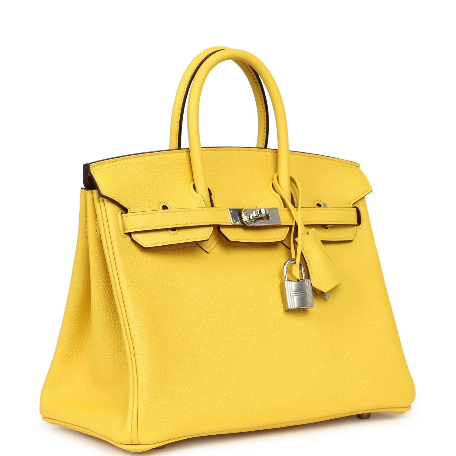 HERMÈS Birkin 25 Jaune De Naples Novillo Palladium Hardware