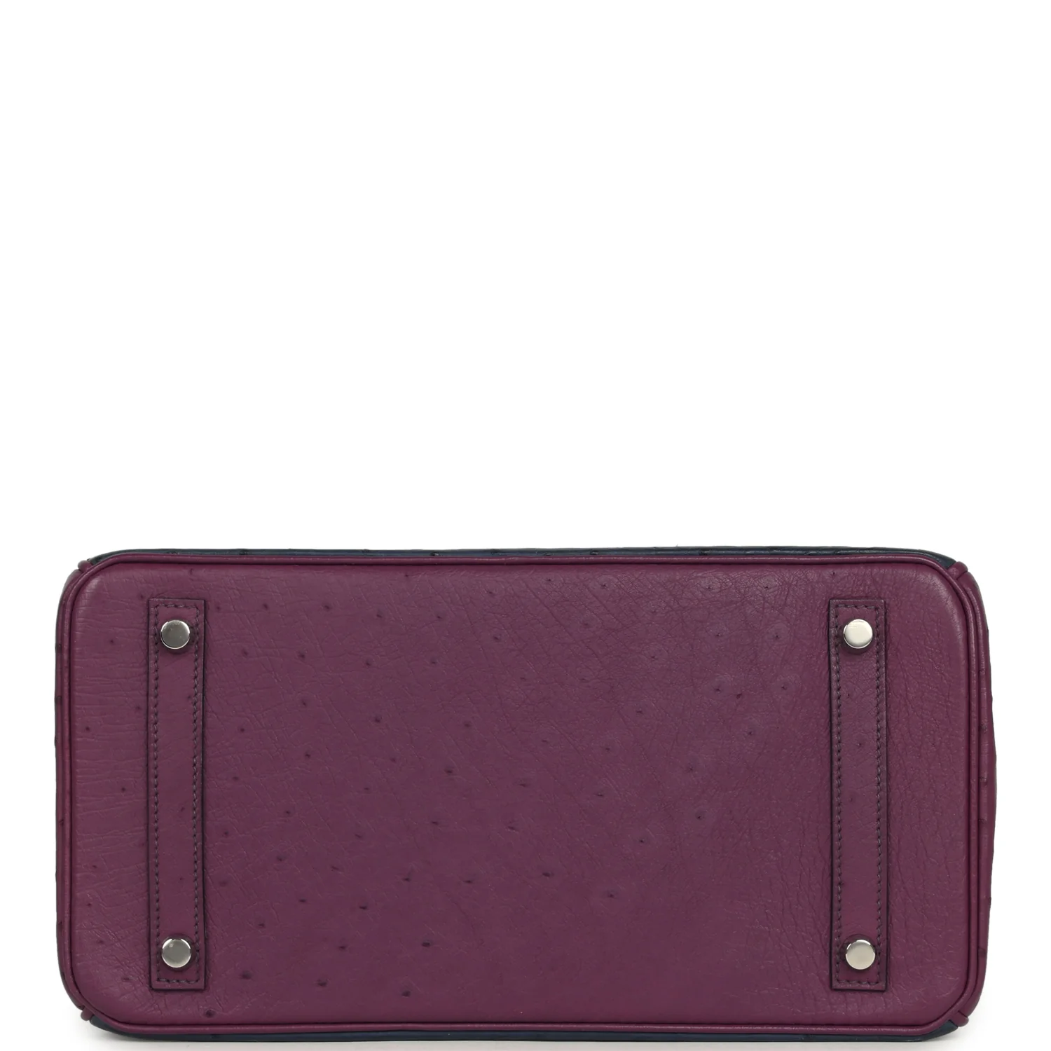 Hermes Birkin Ghillies 30 Violet, Bleu De Malte, Chocolat Ostrich Palladium Hardware