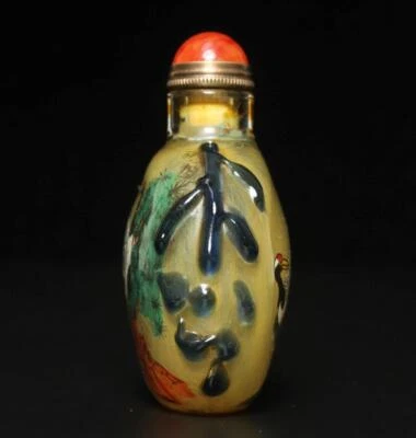 Old Fine Chinese Painting Snuff Bottle w/crane