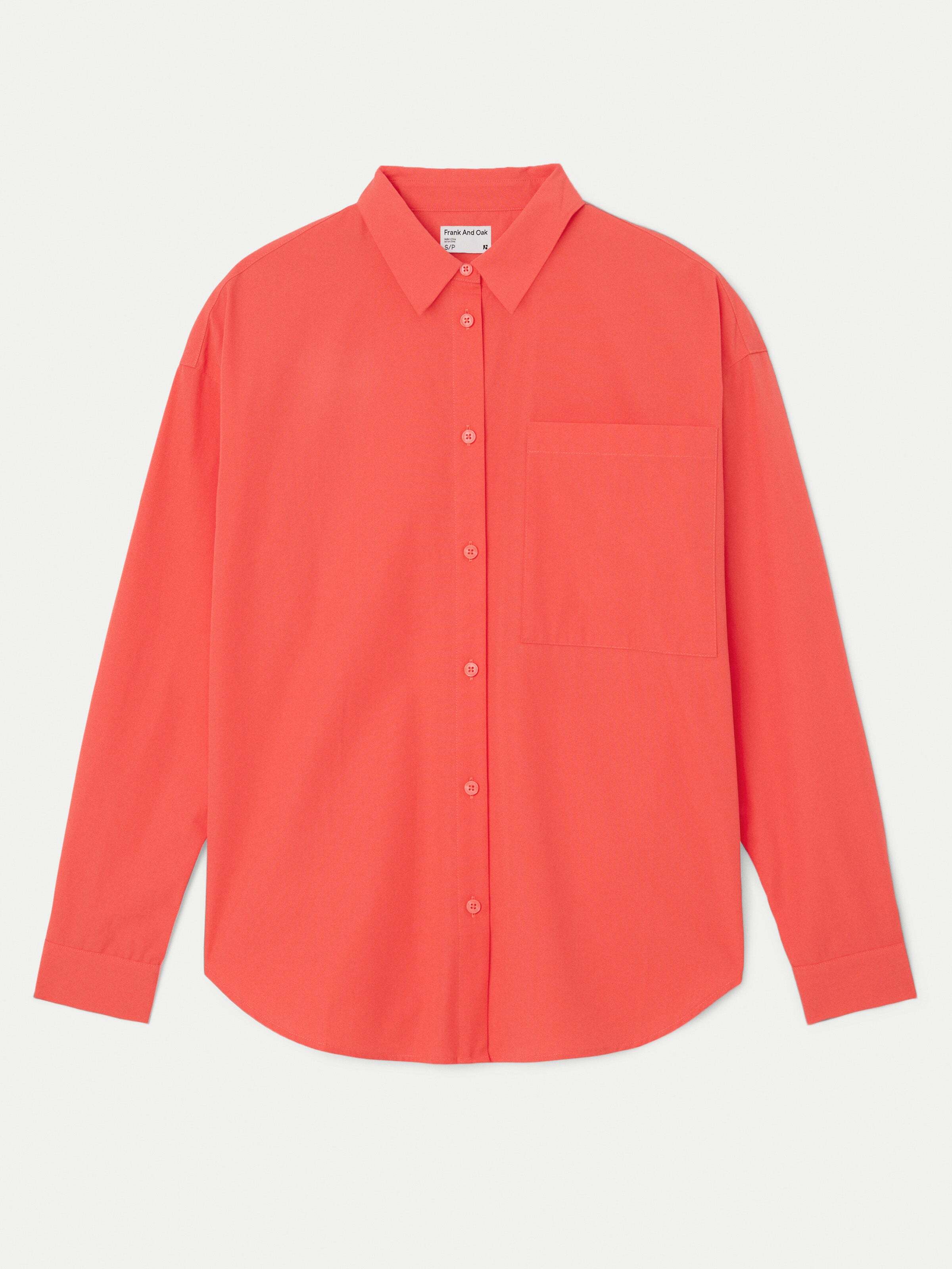 The Relaxed Poplin Shirt in Vibrant Red