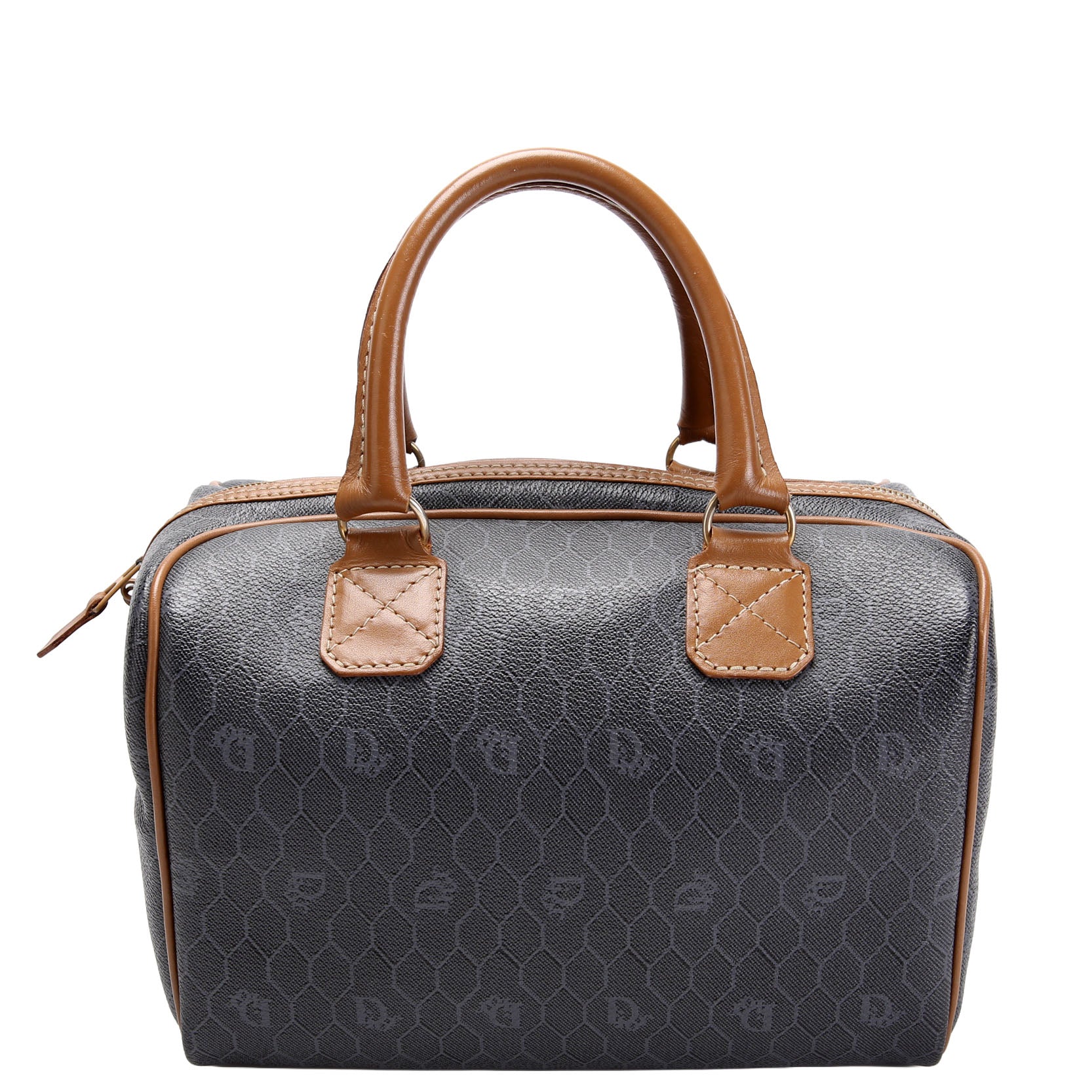 DIOR Boston Honeycomb Duffle Bag Navy/Brown
