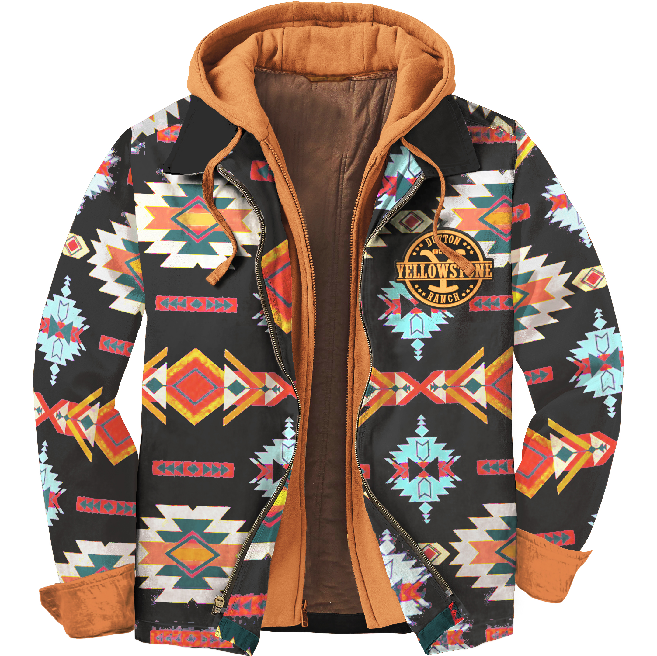 Men's Unisex Yellowstone Western Print Shirt Hooded Jacket