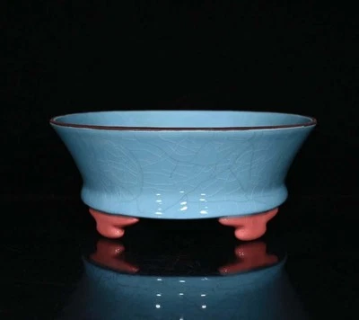 Signed Old Chinese Ru Yao Ru Kiln Flower Pot N4299