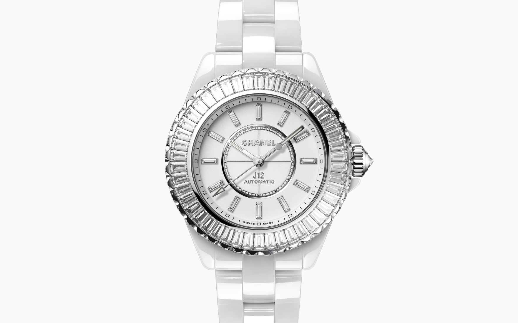 J12 Baguette Diamond Bezel watch Caliber 12.2, 33 mm