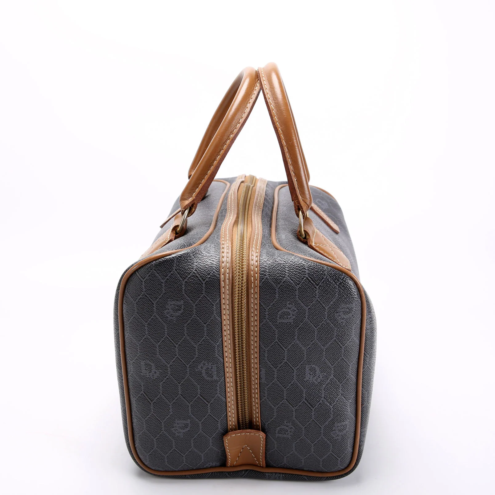 DIOR Boston Honeycomb Duffle Bag Navy/Brown